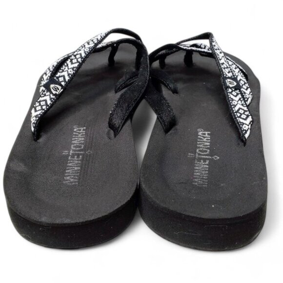 Minnetonka Hanna Strappy Thong Flip Flop Sandals Women's Resort Diamond Knit 6 - Picture 8 of 8